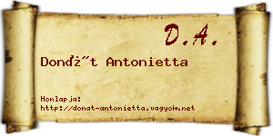 Donát Antonietta névjegykártya